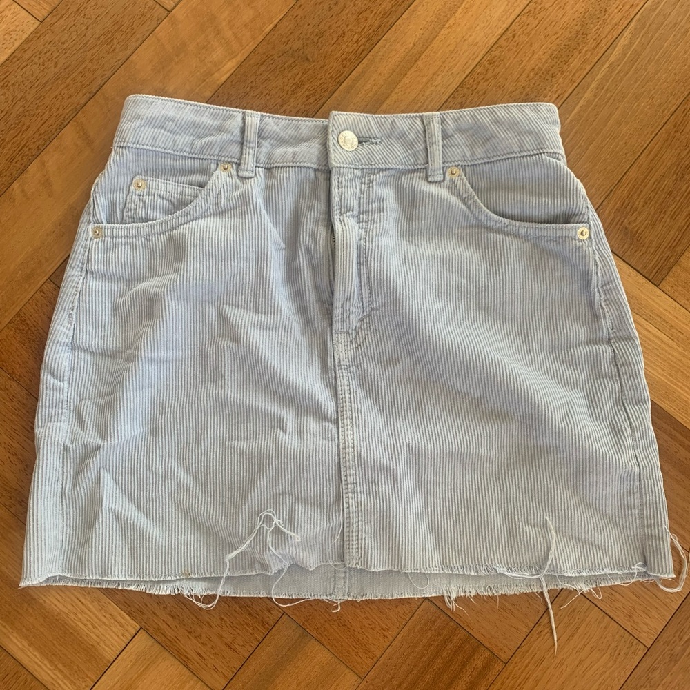 Light Blue Top Shop Corduroy skirt